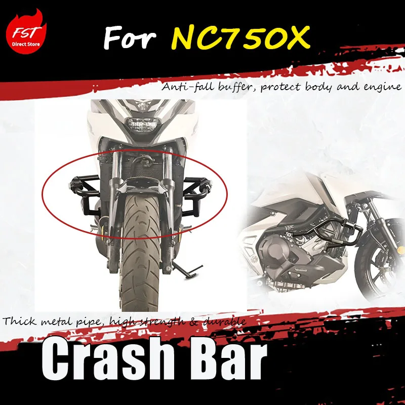 Für die NC750X-Motoren sind Schutzausrüstungen wie Schutzstangen, Stoßfänger und absturzsichere Rennstangen erhältlich.