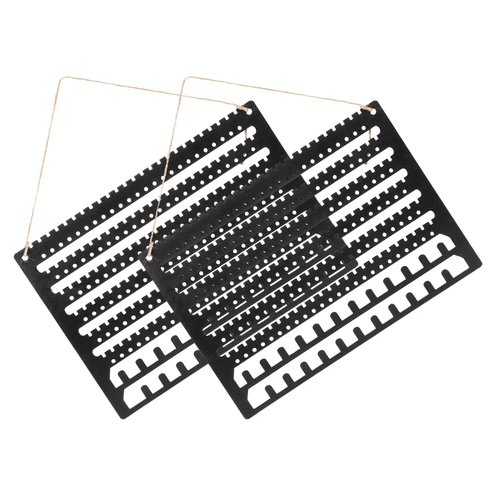 

2Pcs Wooden Jewelry Storage Rack Wall Mounted Hanging Organizer for Earrings Necklaces Bracelets Keychains Space Saving Holder