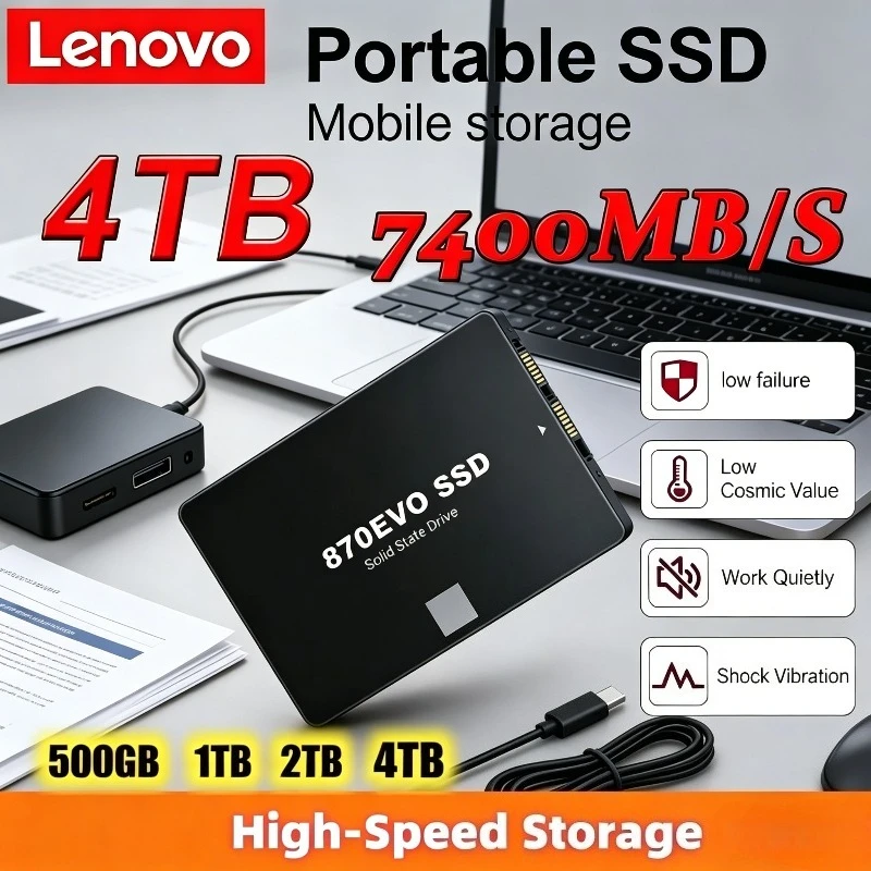

Lenovo 870 EVO 1TB 2TB 4TB 2.5 Inch SATA3 Internal SSD High Speed Solid State Drive for Laptop and Desktop PC