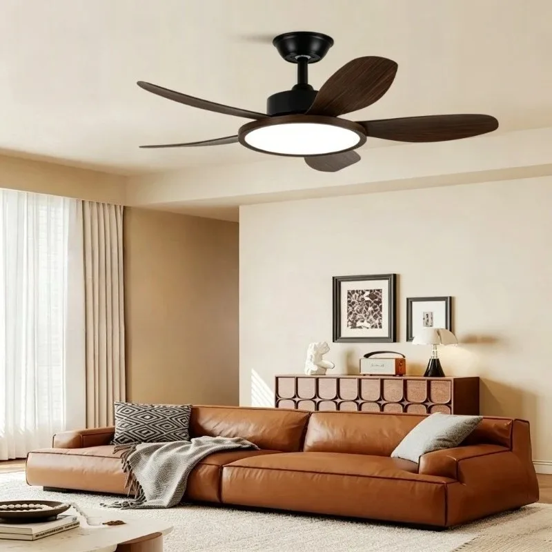 Restaurant ceiling fan LED full spectrum ultra-thin living room light remote control timing fan with light remote control