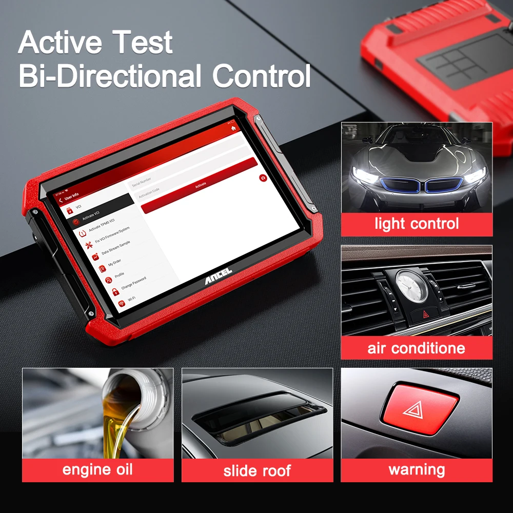 ANCEL DS700 OBD2 Diagnostic Tool Key Programming Tool 34+Reset Service Bi-Directional Test ECU Coding Scanner PK THINKTOOL PAD10