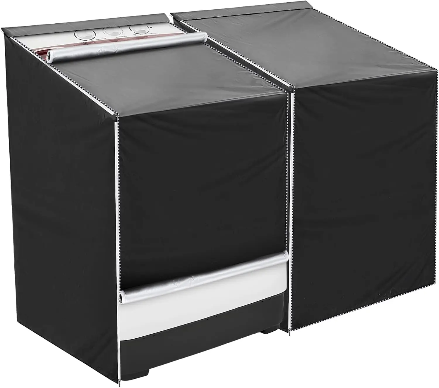 

Водонепроницаемый чехол для стиральной машины и сушилки, 2 шт., для машин с верхней/фронтальной загрузкой, с защитой от солнца, на молнии, черный