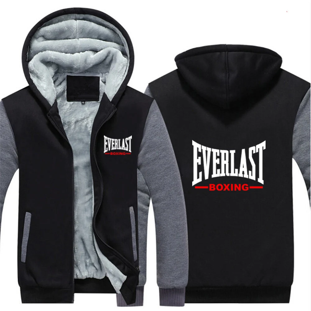 Everlast طباعة 2025 جديد الرجال الخريف والشتاء رشاقته الدافئة الصوف سستة هوديس معطف بلوزات مريحة غير رسمية #4
