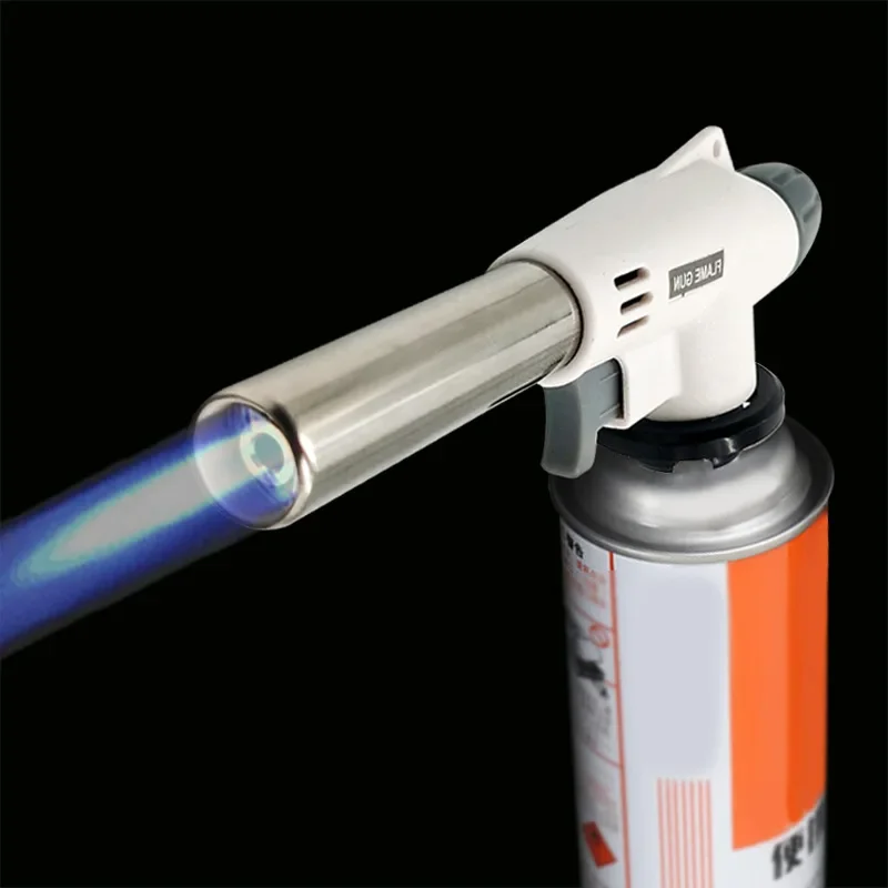 Portable Welding Gas Torch Flame Nozzle Butane Burner Outdoor Camp BBQ Lighter Flamethrower Kitchen Supplies Welding Equipment