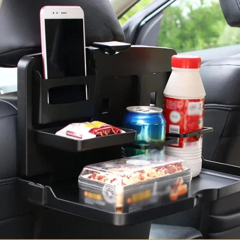 Car convenient Dining Table Foldable Car Shelving Beverage Water Cup Rear Row Fixed Seat Back Table Food Drinks Holders Accessor