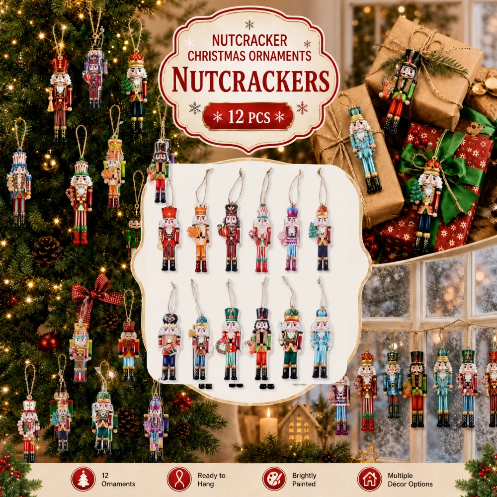12/24/36Pcs Weihnachten Holz Anhänger Nussknacker Soldat Hängen Ornament Holz Geschenk Für Weihnachten Baum Neue Jahr party Dekoration – Detail 5