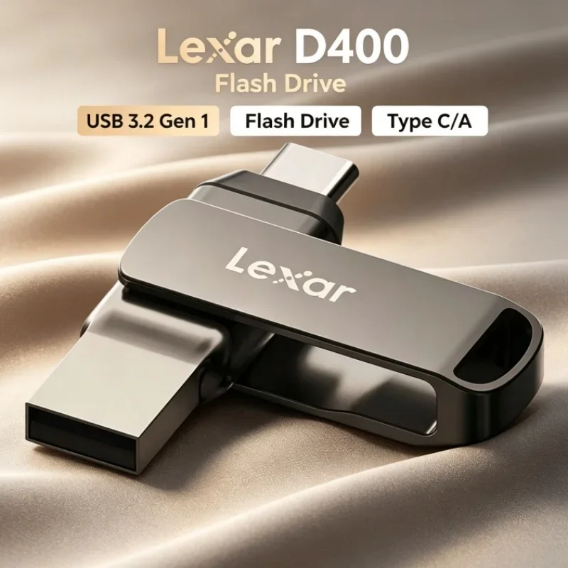 Lexar JumpDrive D400 Dual Slot 64GB 128GB 256GB Type C/A USB Flash Drive USB 3.2 Gen 1 For PC/Mac