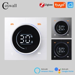 COSWALL Infinite Knob Dimmer Regulator Zigbee 3.0 PC Panel Wall Light Switch 150~300W AC 110-240V Digital LCD