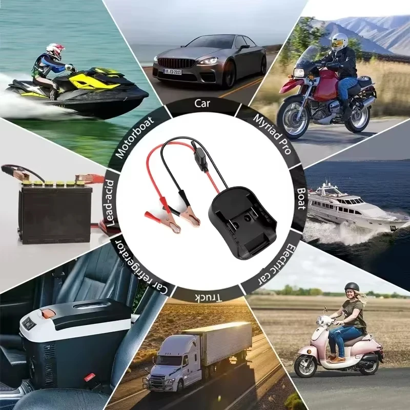 For Makita/Milwaukee/Dewalt 18V Battery Car Converter Charger Clip Auto Igniter Jump Starter Booster Cable Adapter Emergency image 6