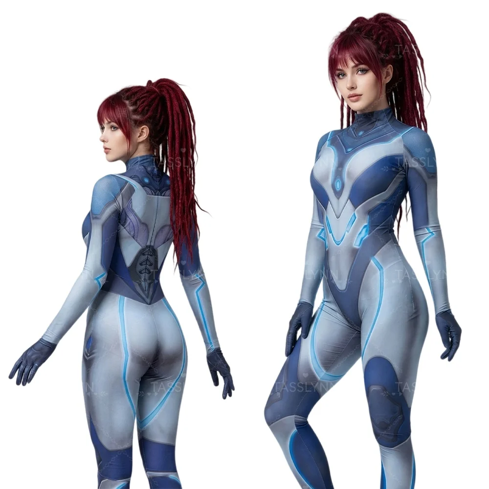Queen of Blades Sarah Kerrigan Cos Suit, Terran Ghost Agent Mecha Zentai Jumpsuit, Women Sci-Fi Armor Bodysuit