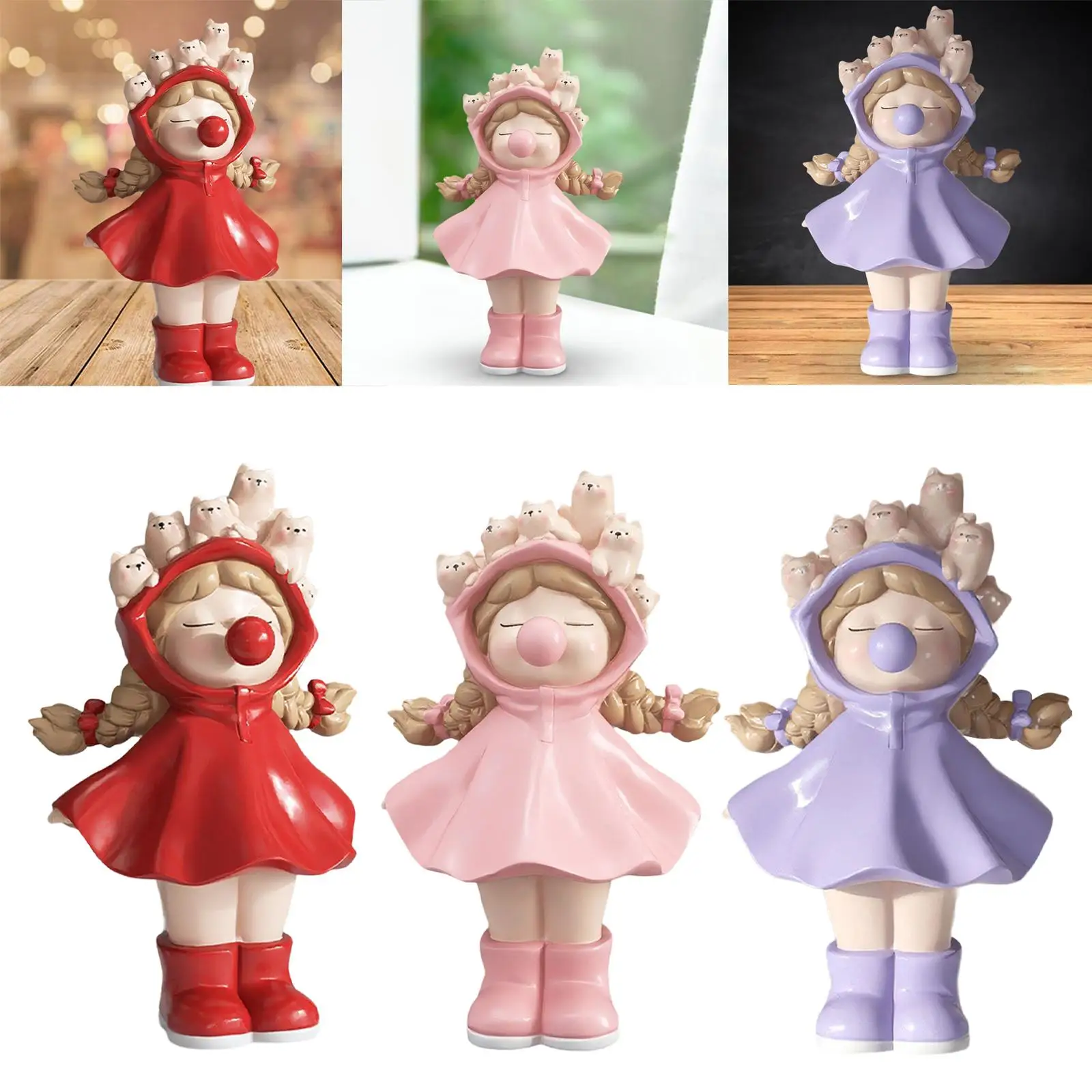 

Healing Girl Statue Decor Photo Prop Decorative Collectable Desk Decoration Ornament for Restaurant Entryway Cabinet Table Home