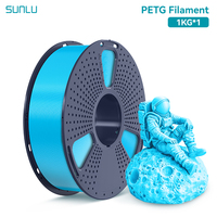 SUNLU 1KG PETG /Clear 3D Printer Filament 1.75mm 1000g Spool (2.2lbs) Neatly Arranged No Knot Filament Fit Most FDM Printer