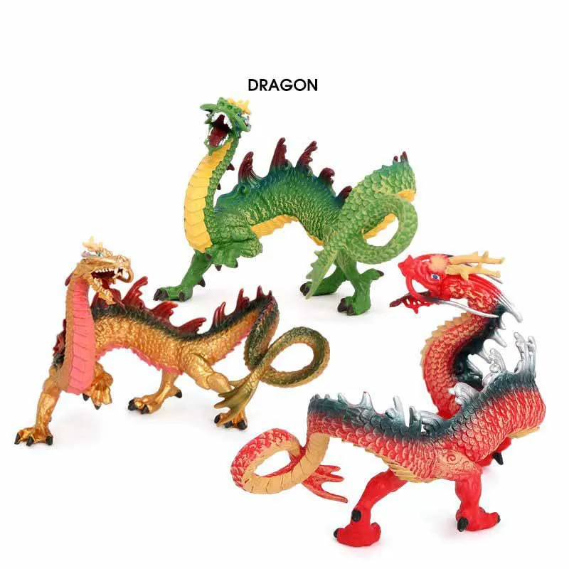 Simulated Mythological Chinese Divine Dragon Model Scene Decoration Desktop Ornaments Kids Early Learning Cognitive Toys Gifts