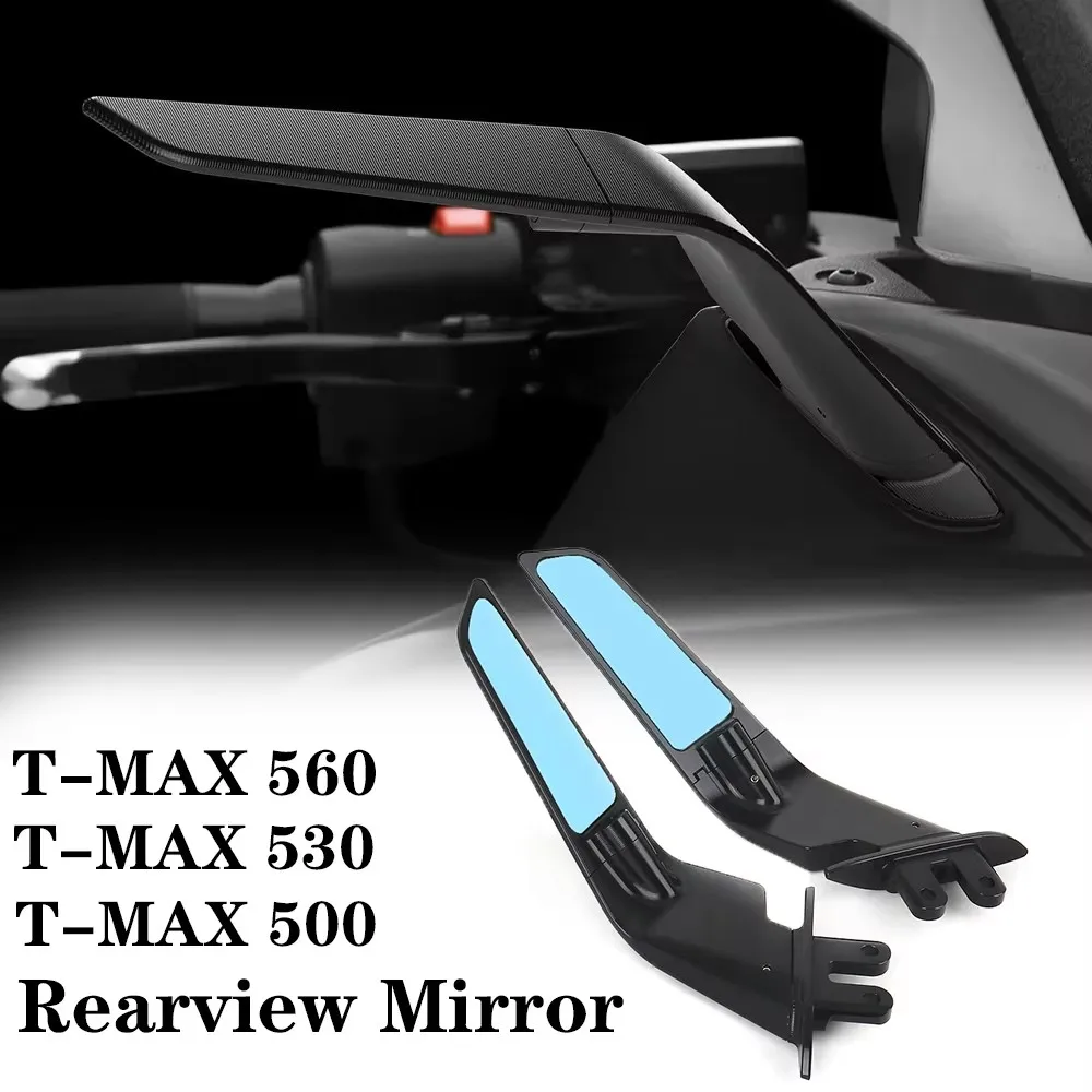 Зеркала заднего вида Stealth Wing для мотоциклов 2020-2021, спортивные зеркала-винглеты, регулируемые зеркала для T-MAX 500 04-12, TMAX 530 12-19, T-MAX560