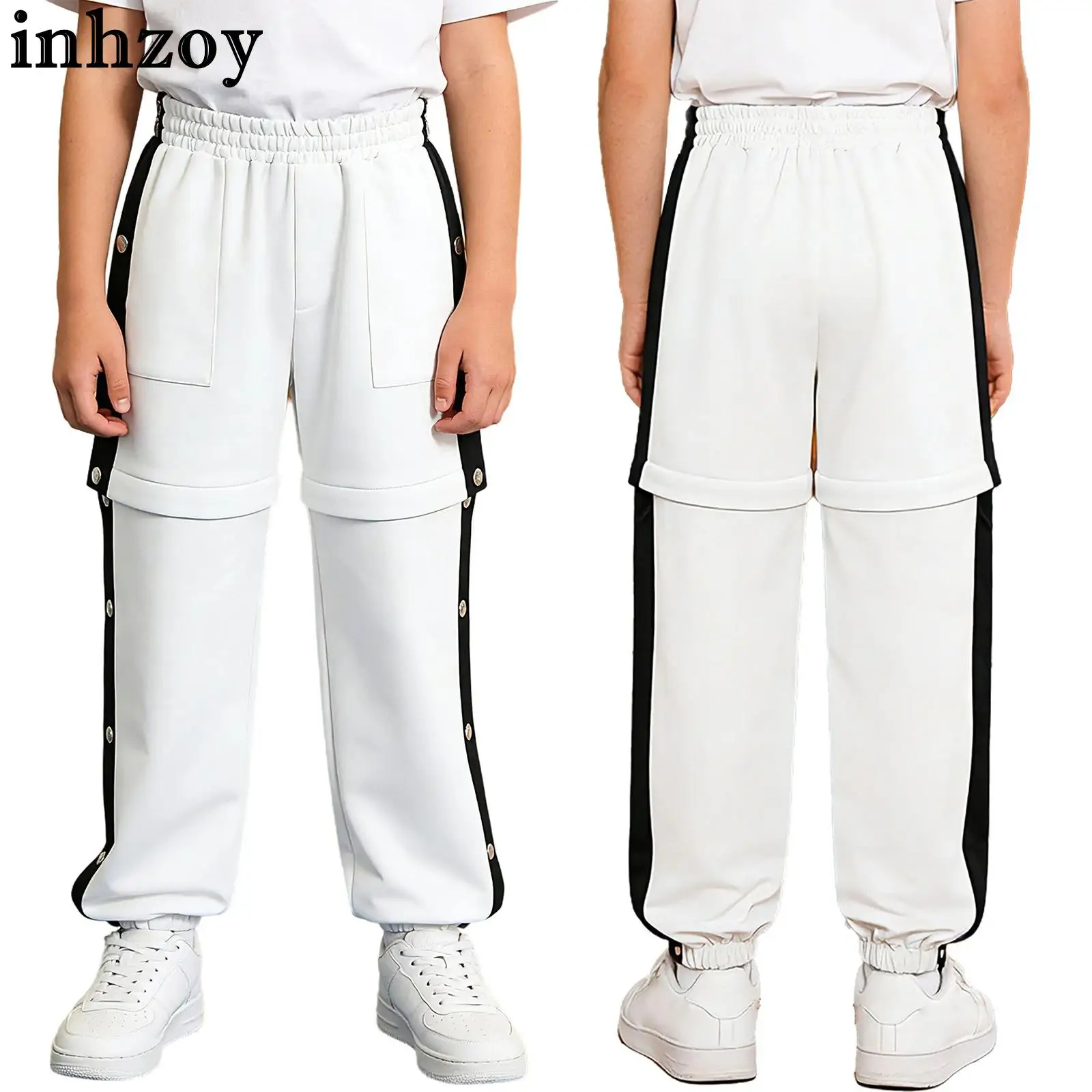 

Детские спортивные штаны для баскетбола и футбола для мальчиков, повседневные спортивные штаны с открытыми пуговицами и молнией, спортивная одежда для фитнеса и тренировок