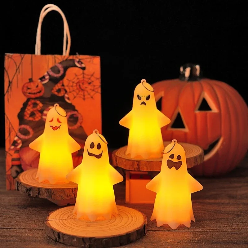 Halloween LED Ghost Cute Hanging Lamp For Children's Gift Pumpkin Lantern Ghost Halloween Party Pendant Decor Children's Lanter