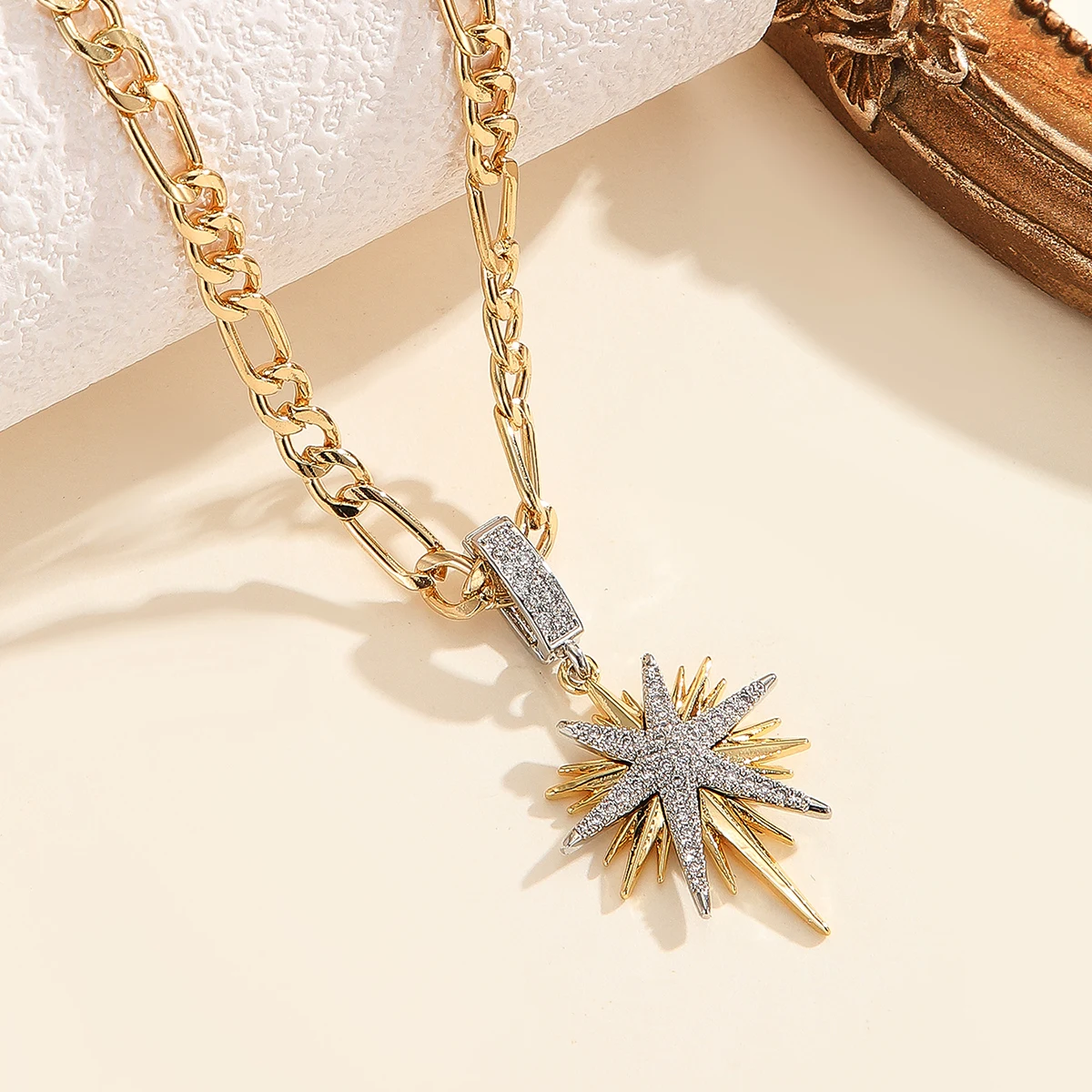 1Pc Women's Winter Six-Pointed Star Pendant Sweater Chain, High-End Luxury Fashion Ins, Banquet Wedding Party Wear Jewelry