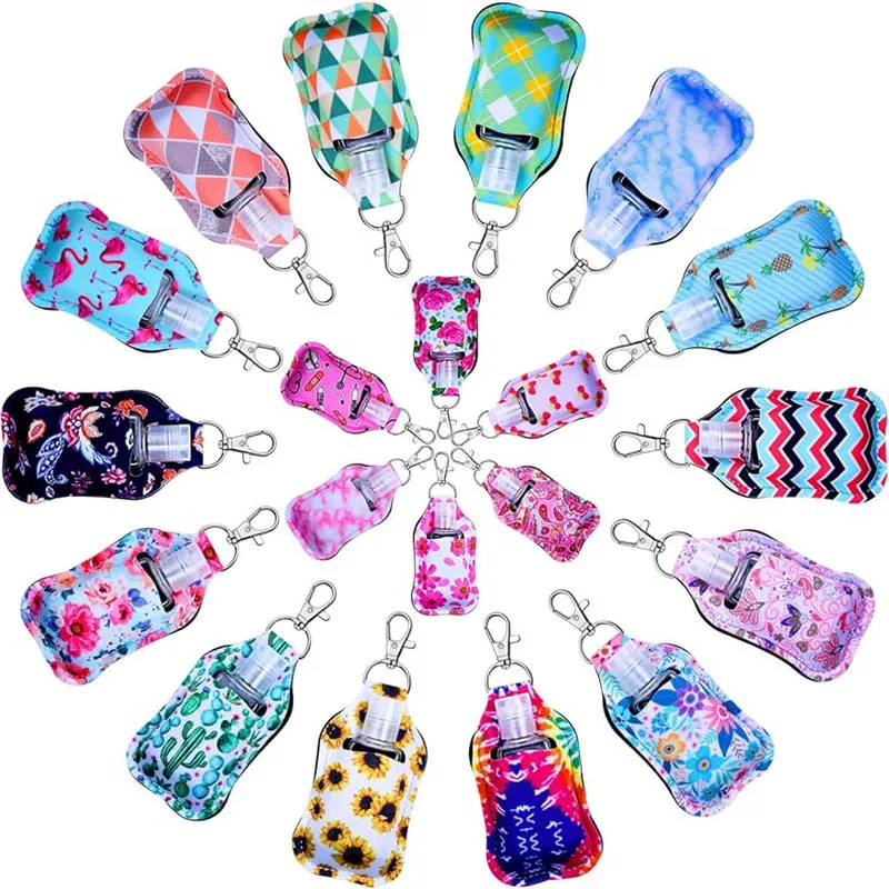 Keychain Holders Hand Sanitizer Holders 30ML Empty Travel Size Bottle Set Reusable Bottles Keychain Carriers for Hand Sanitizer