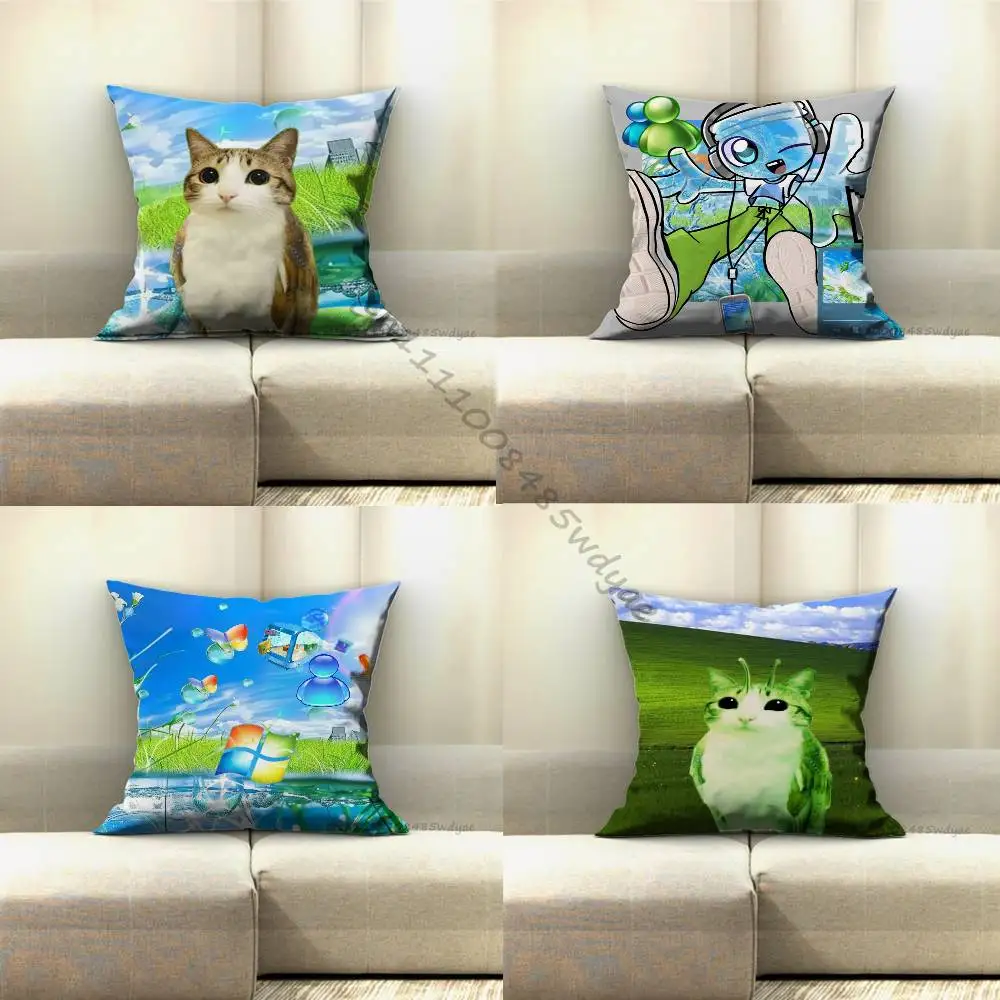 

Frutiger aero art Pillow for Sofa Seat Chair Decorative/Modern Home Decor Print Throw Cushion