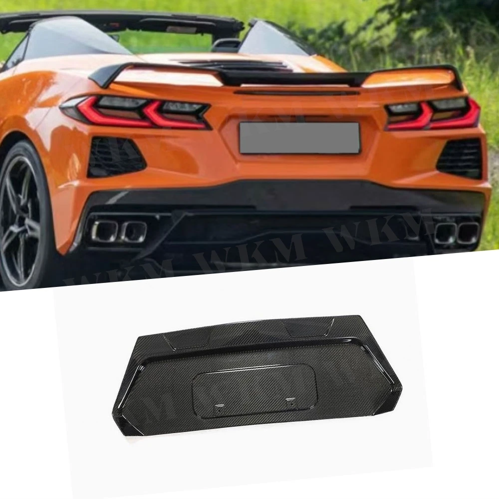 

For Chevrolet Corvette C8 2020-2021 Carbon Fiber Car Front Rear License Plate Frame Backing Covers body kiys Accessories