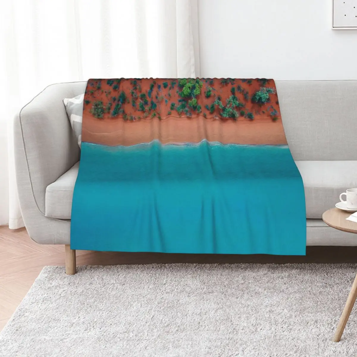 Broome Australian Beaches Aerial Throw Blanket Warm Flannel Blanket for Couch Chair Bedroom