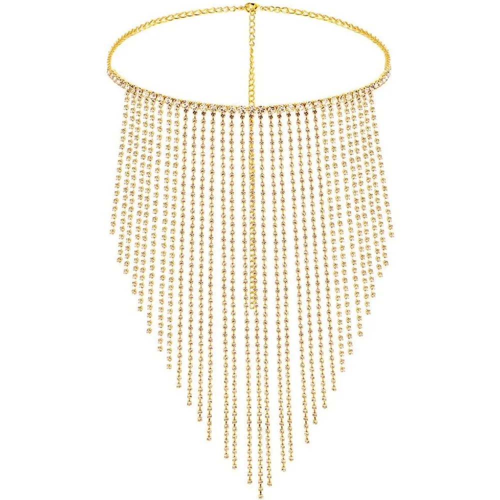 

Маскарадная маска из сплава с кристаллами и кисточками, с золотой застежкой-карабином, 790 мм, 1 шт./коробка