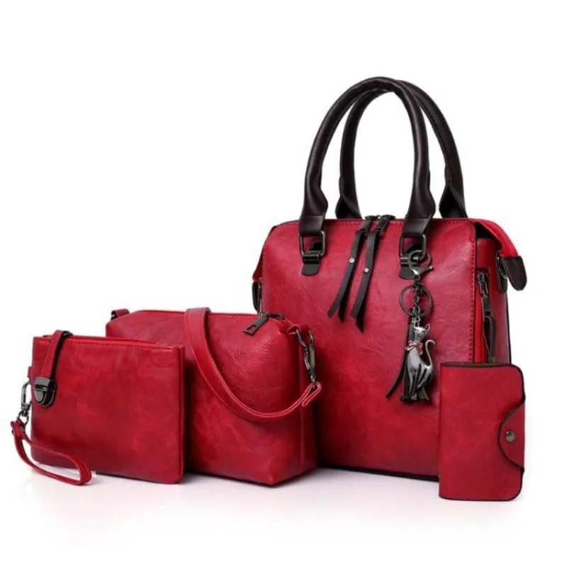 Damen-Handtaschen-Set 2026 aus PU-Leder, 4-teilig, Designer-Handtasche, Umhängetasche, Pendler-Tasche mit großer Kapazität – Detail 16