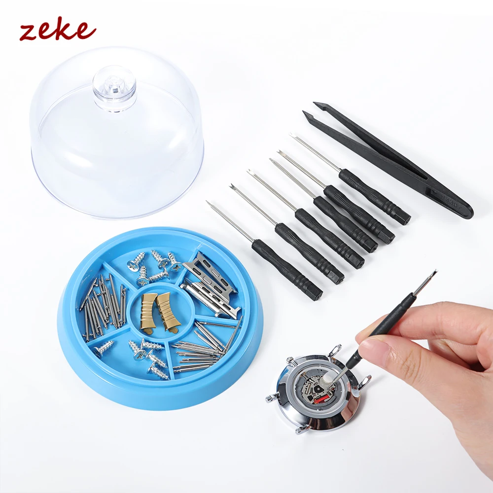 Watch Dust Sheet Cover with Tray Watch Movement Repair Tool Jewelry Tools Spare Protector for Watchmaker Repair Tool 6 Slots Box