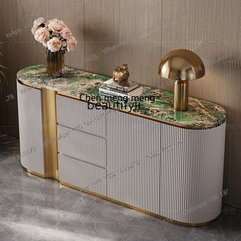 Light luxury dining side cabinet storage Italian marble restaurant high-end high-grade high-grade paint porch cabinet