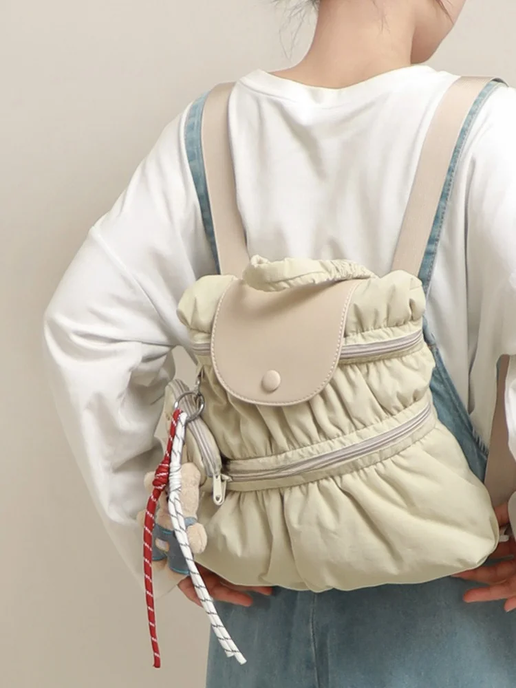 حقيبة ظهر نسائية قابلة للطي من فريش كلاود، حقيبة سفر ترفيهية بحمالتين، حقيبة شبابية من النايلون بلون واحد مع إغلاق بسحاب، حجم...