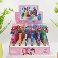 48 Uds Anime k-pop Demon Hunters Paster bolígrafo de Gel dibujos animados 0,5 negro prensa firma pluma estudiante papelería al por mayor