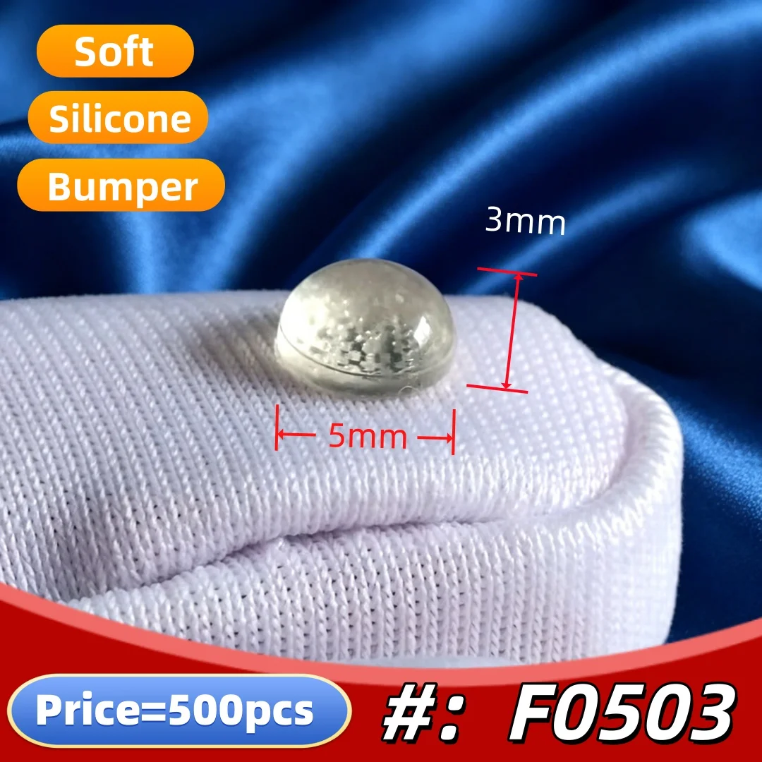 500pcs Transparent Soft Silicone Bumper Stop Diameter 5mm Height 3mm Self Stick Shock Absorbing Damper Pad Furniture Hardware