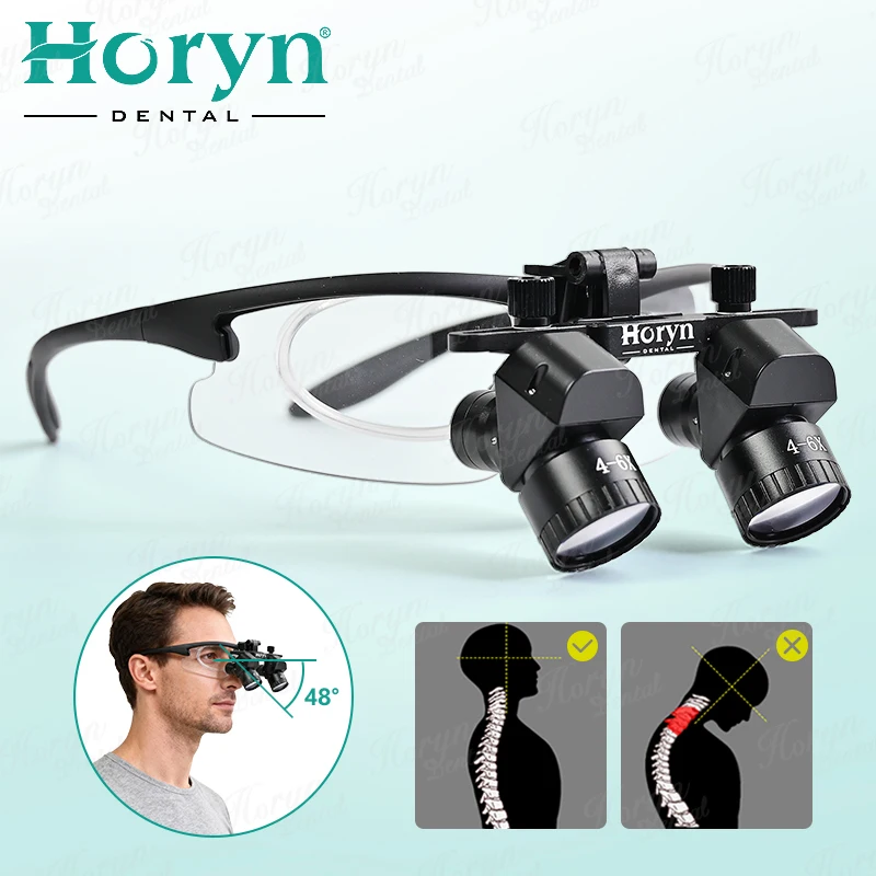 Dental 48 ° Ergo Loupes 4X 5X 6X Distance Surgical Magnifying Glasses Dentistry Loupe Prevent Lowering The Head