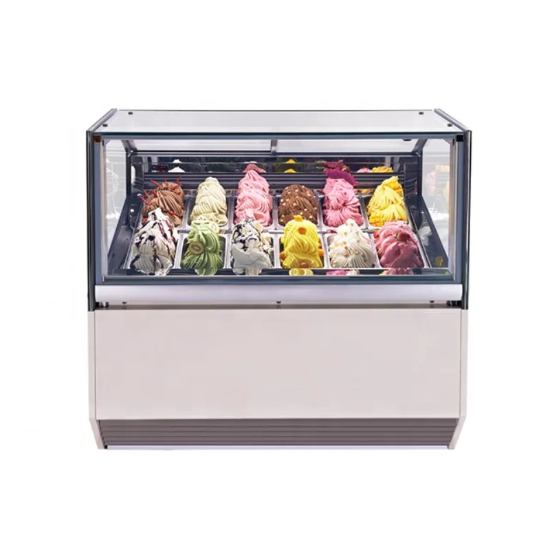 Automatic Mini Ice Cream Vertical Sliding Glass Door Display Freezer