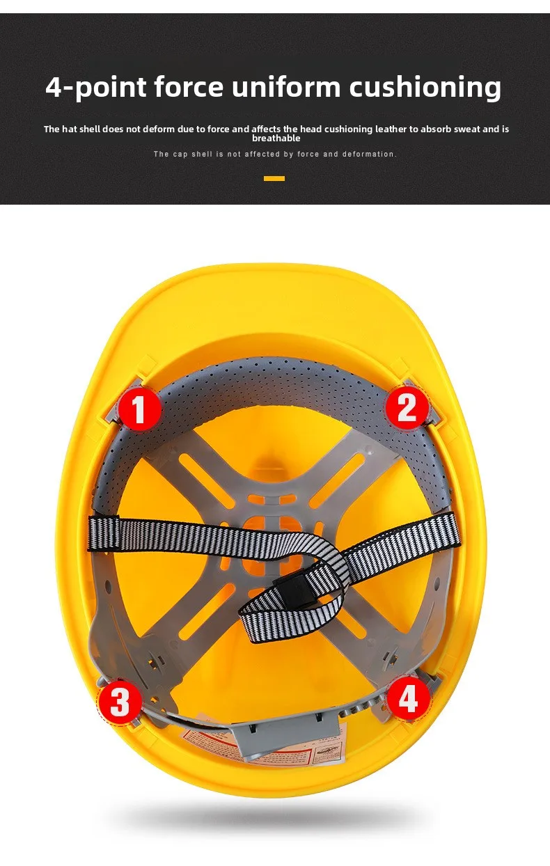 Safety Helmet V-shaped Breathable Site Protective Work Cap ABS Construction Engineer Adjustable Hard Hat Resistance Anti-Impact