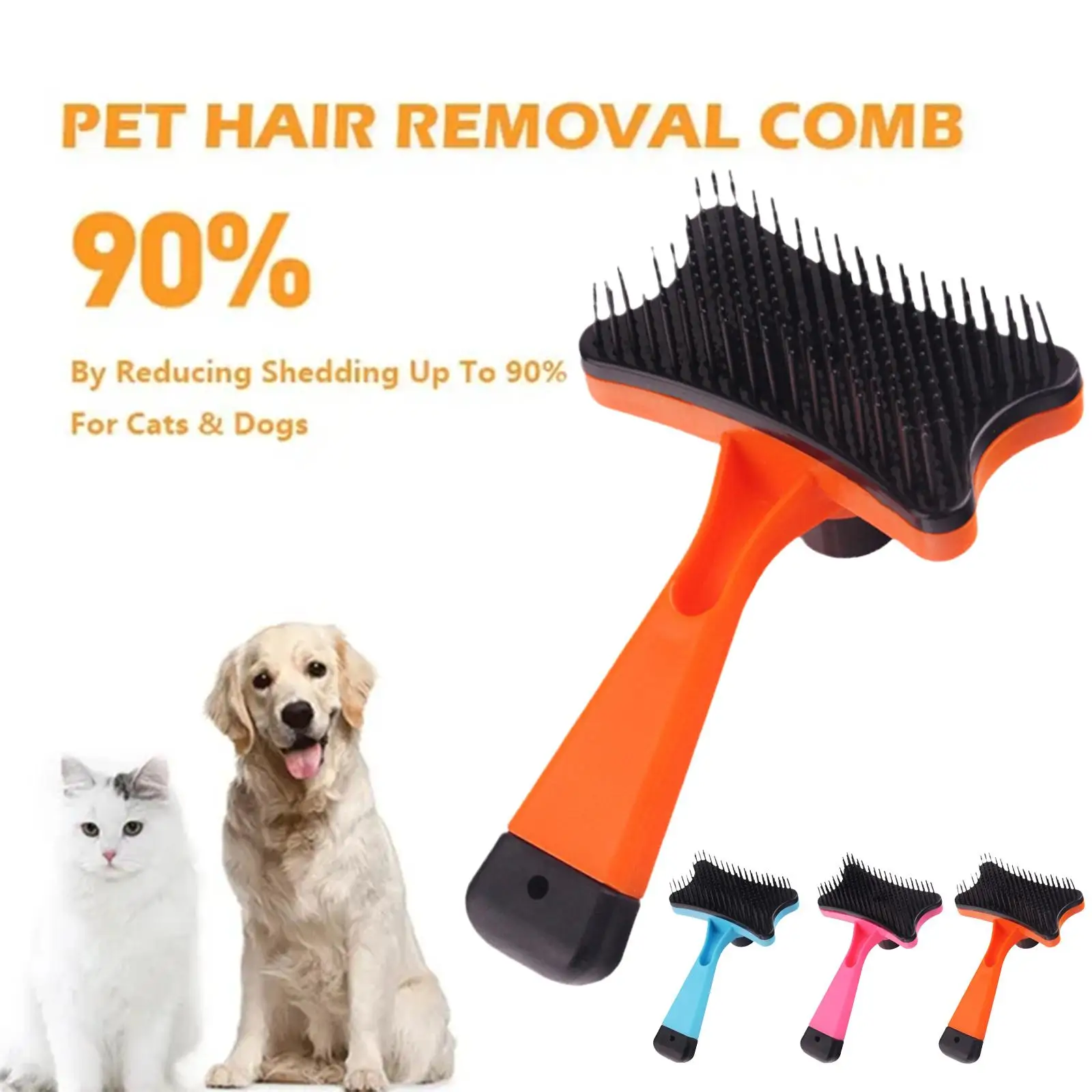 Pet Hair Removal Comb, escova auto-limpante, acessórios para raspadores, ferramentas para cachorro e cachorro, C X0H6