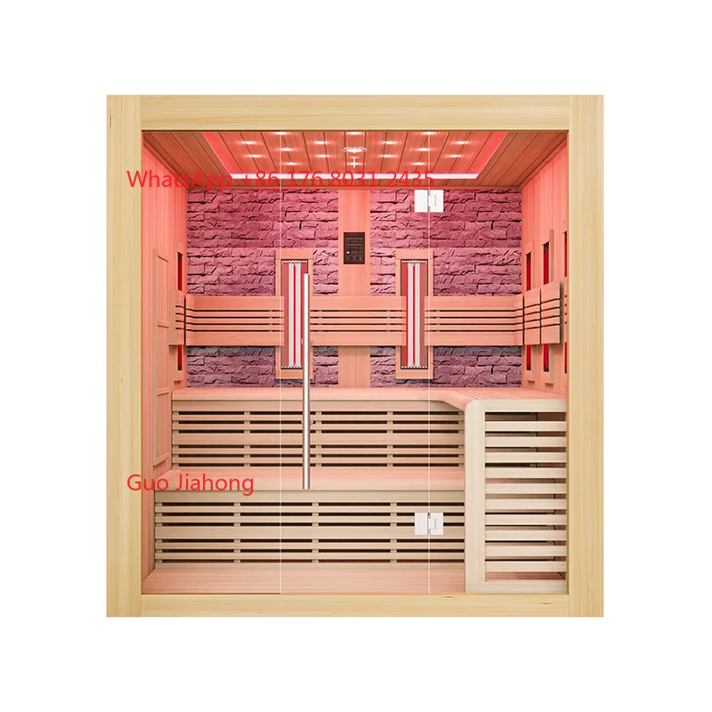 

Interior&Exterior New Design Hot Selling Hemlock 3 Person Wood Sauna and Steam Room Sauna Dome