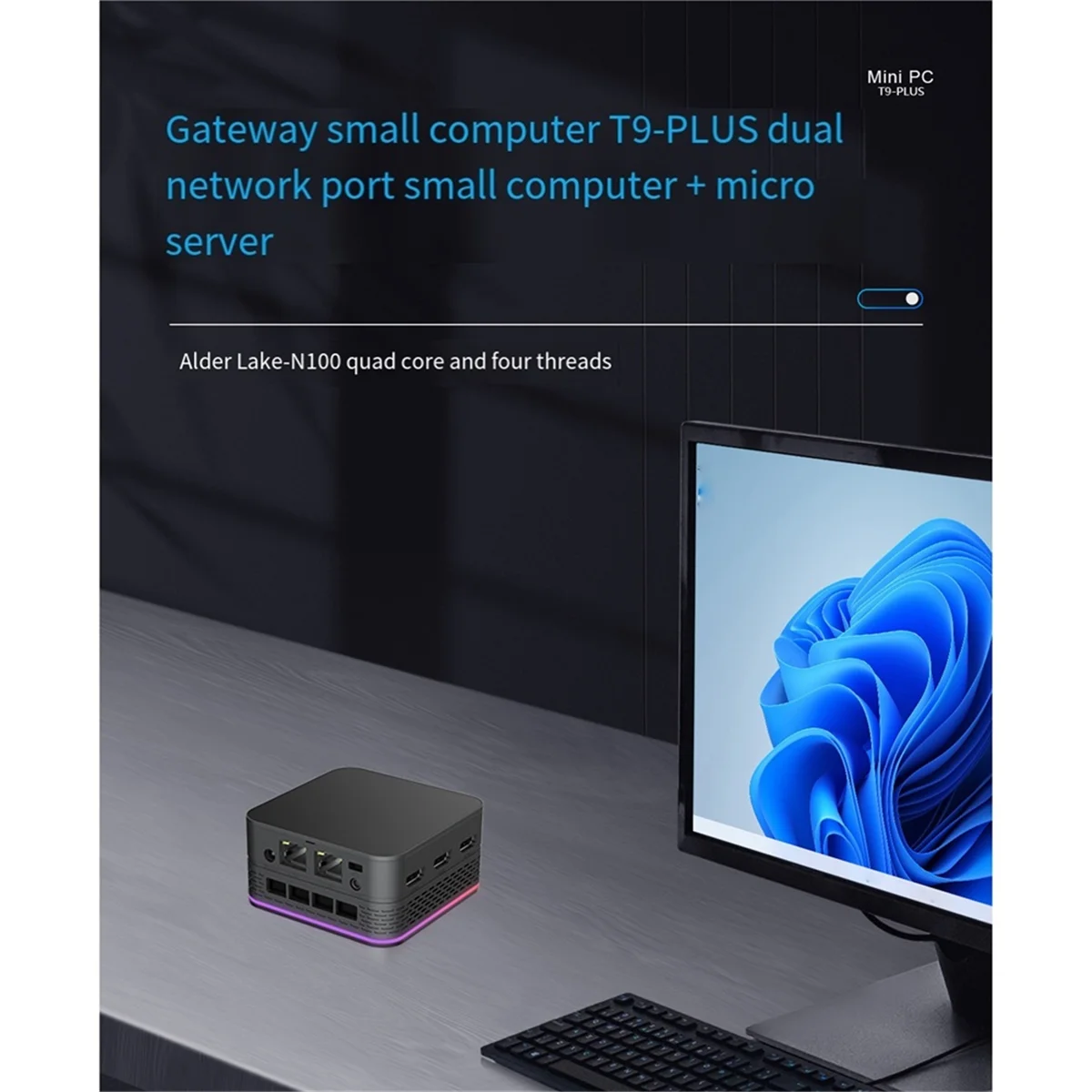 T9 Plus Mini PC Intel Alder Lake N100 DDR5 No SSD 16 GB Doppie porte Gigabit Ethernet Quad-Core Quad-Thread Spina UE CALDA