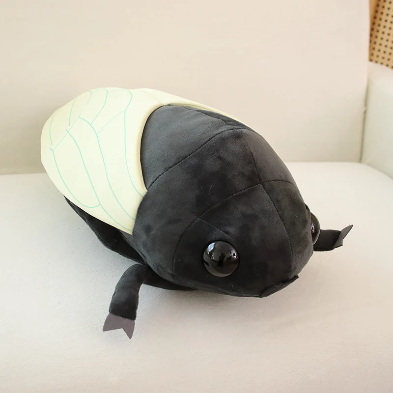 50cm 시뮬레이션 매미 인형 재미 있은 작은 곤충 플러시 장난감 귀여운 여름 매미 박제 베개 실물 같은 동물 쿠션 생일 선물