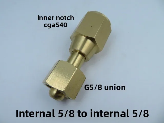 CGA540 Recessed Port To G5/8 Female Thread Adapter Double Female G5/8 Swivel Gas Cylinder Regulator Converter Fitting Parts