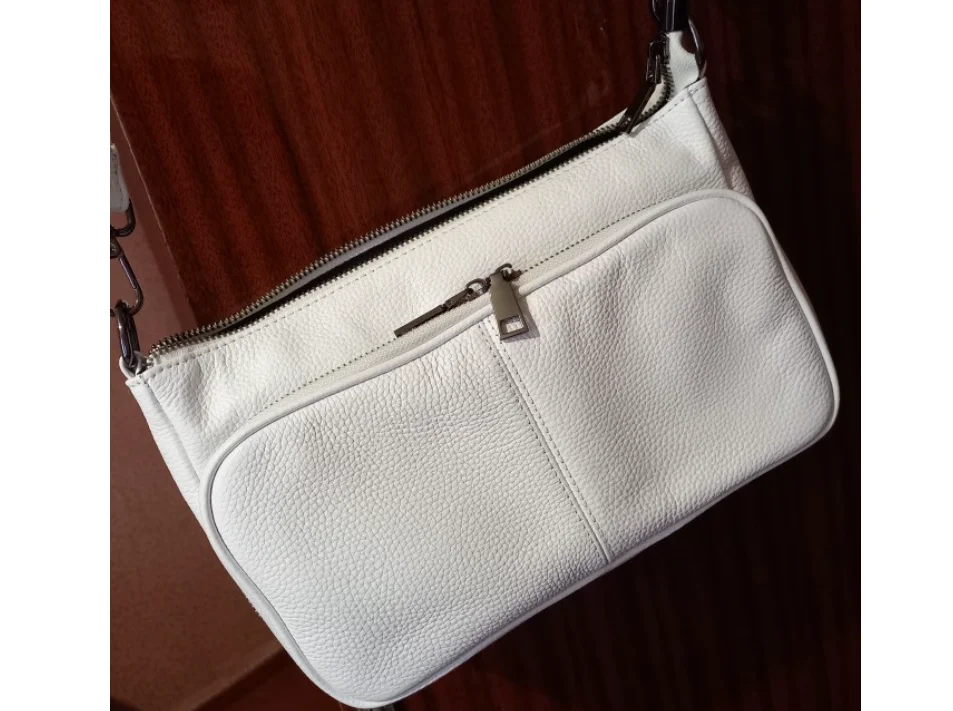 Zency Damen-Umhängetasche aus 100 % echtem Leder, hellviolett, Umhängetasche, Handtasche, modische Hobo-Tasche, Messenger-Taschen, Sac Bolsa – Detail 5