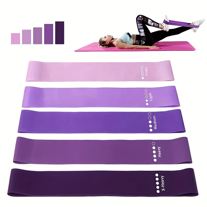 Bandas de Resistencia para Mujer Portátil Color Multicolor 5piezas