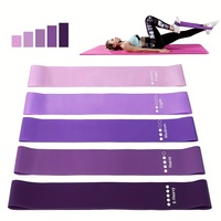 5-piece portable gradient resistance band yoga/fitness/Pilates triple strength trainer stackable colorful fitness band women's s