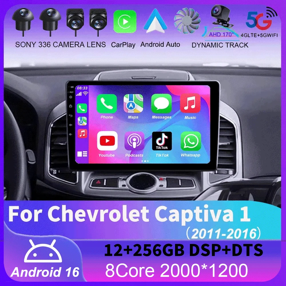 

For Chevrolet Captiva 1 2011 - 2016 Carplay Auto 4G+WIFI GPS Car Radio Navigation Multimedia Video Player Stereo BT Android 16