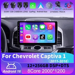 For Chevrolet Captiva 1 2011 - 2016 Carplay Auto 4G+WIFI GPS Car Radio Navigation Multimedia Video Player Stereo BT Android 16