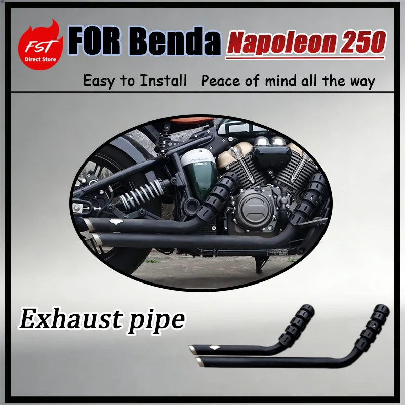 For Benda Napoleon 250 Modified Exhaust Pipe Deep Rich Sound Quality Straight-Pipe Structure Enhances Exhaust Flow Speed