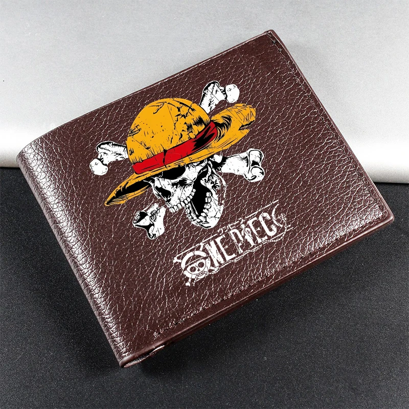 One Piece Pu Leather Wallets Anime Luffy Card Bags Women Men Short Multi Slot Coin Purses Fashion Folding Wallet Birthday Gift