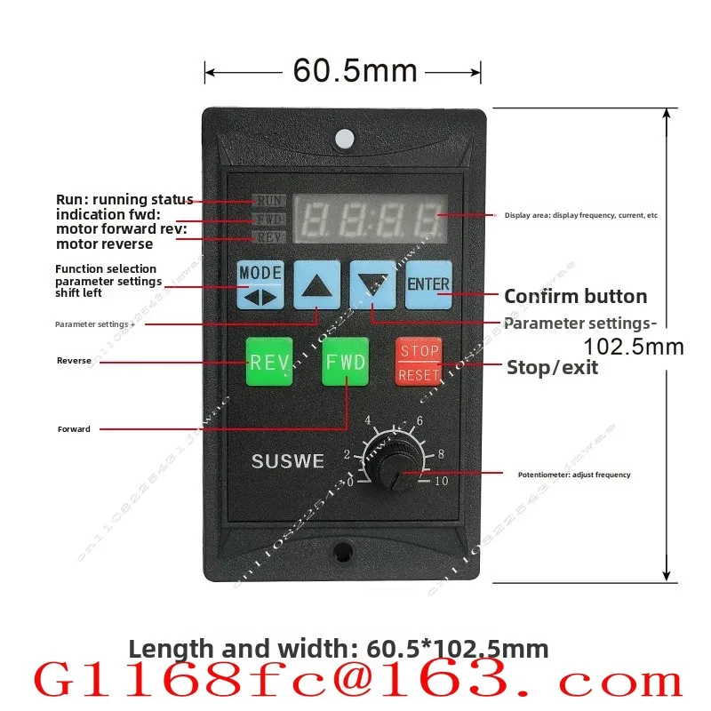 220V Three-phase Output Fan, Water Pump Motor, Variable Frequency Speed Regulation 750W1.5KW Parts