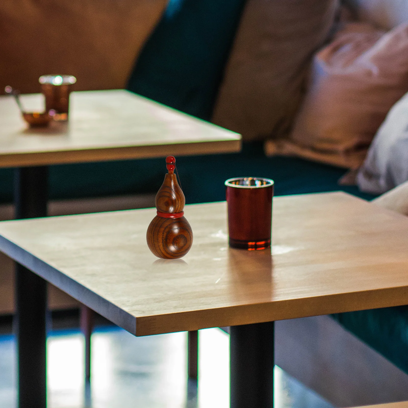 

Retro Wooden Toothpick Holder Gourd Shaped Container Kitchen Storage ganizer Sturdy Portable Decorative Unique Craftsmanship