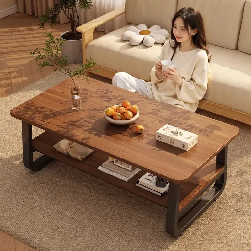 

Solid wood coffee table living room home 2025 new small apartment simple tea table rental house with simple and modern
